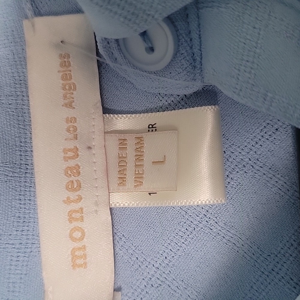 Monteau Light Blue Midi Shirt Dress - Picture 2 of 4